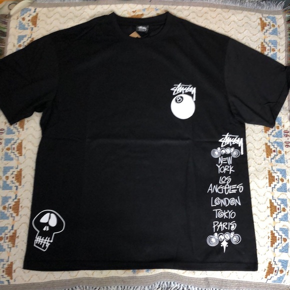 Stussy Black Short Sleeve Tee with Urban Graphic Design - Picture 2 of 7